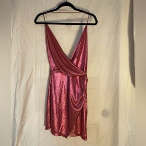 Superdown Shiny Pink Backless Dress